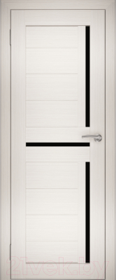 Дверь межкомнатная Юни Амати 18 60x200 (эшвайт/стекло черное)