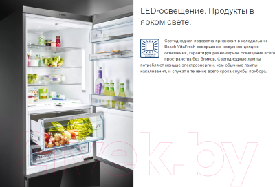 Холодильник с морозильником Bosch Serie 4 VitaFresh KGN39VK24R