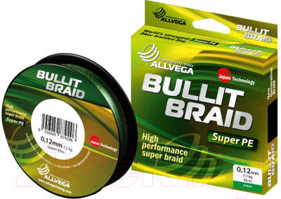 

Леска монофильная Allvega, Bullit Braid 0.12мм 270м / BB270GR12