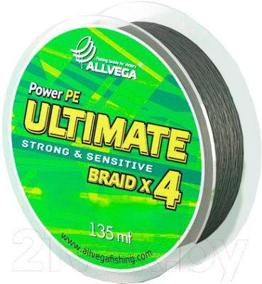 Леска плетеная Allvega Ultimate 0.10мм 135м / U135DGR010 (темно-зеленый)