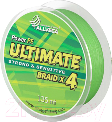 Леска плетеная Allvega Ultimate 135м 0.14мм / U135LGR014 (светло-зеленый)