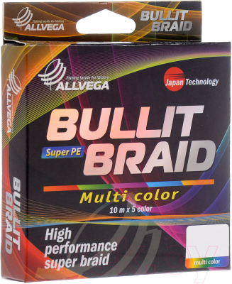 Леска плетеная Allvega Bullit Braid 0.28мм 150м / BB150MC28 (Multicolor)