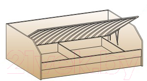 Кровать-тахта Лером Ксюша КР-118-БД 90x190 (дуб беленый)