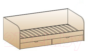 Кровать-тахта Лером Ксюша КР-117-БД 90x190 (дуб беленый)