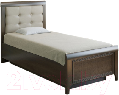 Односпальная кровать Лером Карина КР-1035-АТ 90x190 (акация молдау)