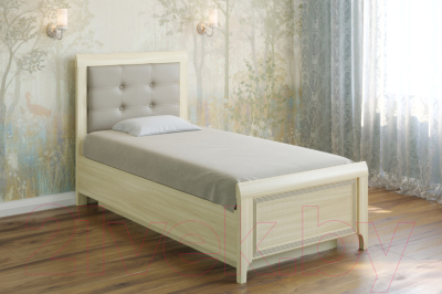 Односпальная кровать Лером Карина КР-1035-АС 90x190 (ясень асахи)