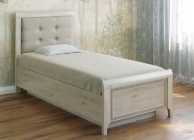 Односпальная кровать Лером Карина КР-1035-ГС 90x190 (гикори джексон светлый)