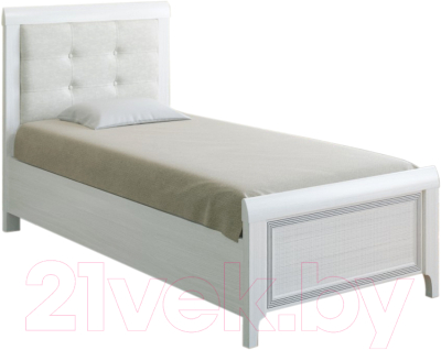 Односпальная кровать Лером Карина КР-1035-СЯ 90x190 (снежный ясень)