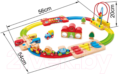 Железная дорога игрушечная Hape Железная дорога. Радужная головоломка / E3826-HP