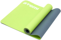 Коврик для йоги и фитнеса Atemi AYM0321 (серый/зеленый) - 