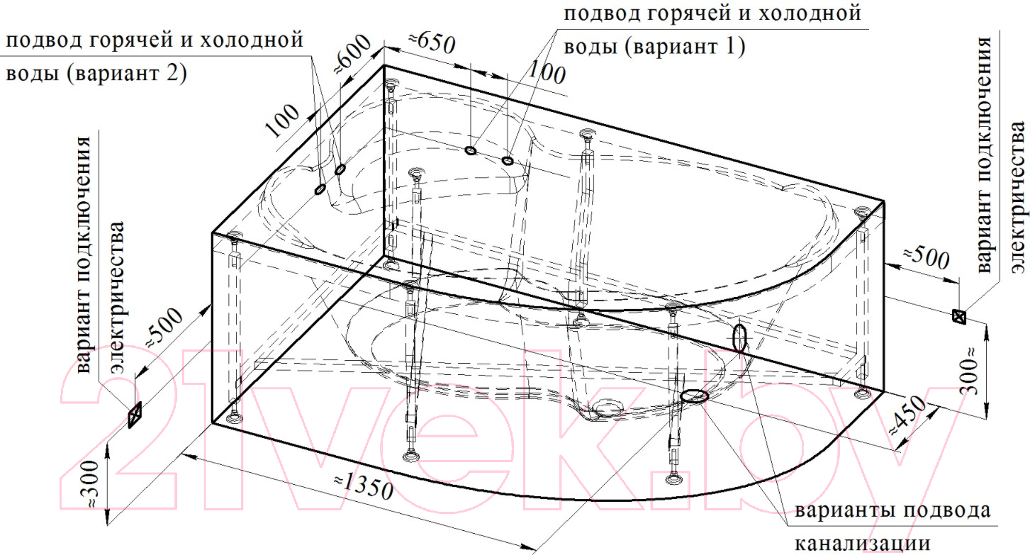 Ванна акриловая Vannesa Ирма 169x110 / 2-01-0-1-1-217