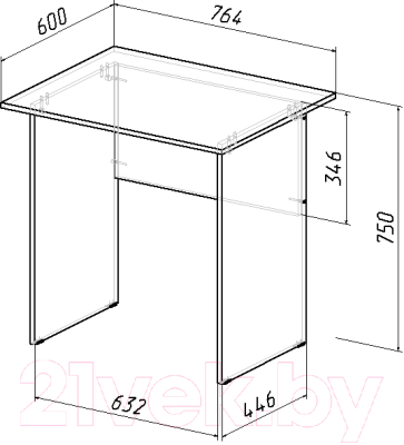 Комплект мебели для кабинета MFMaster Милан УШ-2-02 / Милан-2-02-БТ-16 (белый)