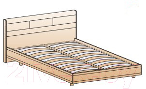 Полуторная кровать Лером Мелисса КР-2802-БД-К 140x200 (дуб беленый/комбинированный)