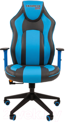 Кресло геймерское Chairman Game 23 (экопремиум серый/голубой)