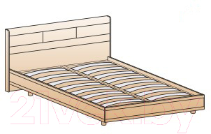 Полуторная кровать Лером Камелия КР-2701-БД 120x200 (дуб беленый)