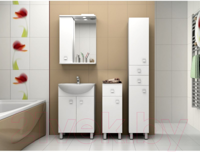 Шкаф с зеркалом для ванной Tivoli Домино 70 R / 459577