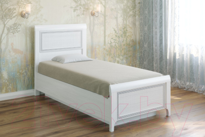 Односпальная кровать Лером Карина КР-1025-СЯ 90x190 (снежный ясень)