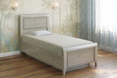 Односпальная кровать Лером Карина КР-1025-ГС 90x190 (гикори джексон светлый)