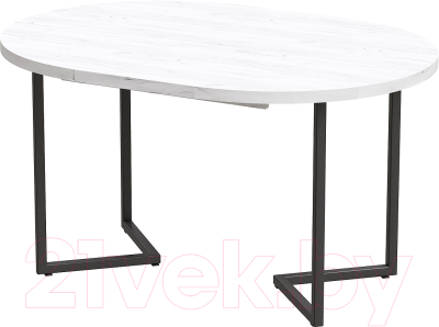 Обеденный стол Millwood Лофт Лондон Л D100 / 100-140x100x76 (дуб белый Craft/металл черный)