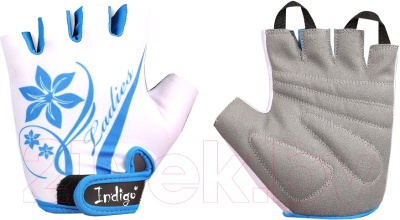 Велоперчатки Indigo SB-01-8541 (XS, белый/голубой)