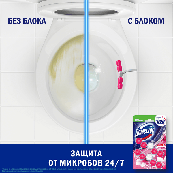 Чистящее средство для унитаза Domestos Power 5. Ледяная магнолия (2x55г)