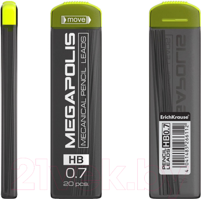 Набор грифелей для карандаша Erich Krause Megapolis Concept / 26611 (20шт)
