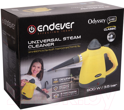 Пароочиститель Endever Odyssey Q-442 (черный/желтый)