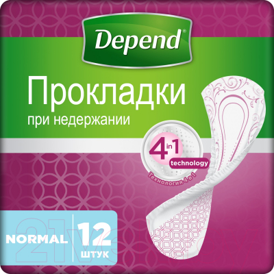 Прокладки урологические Depend Нормал (12шт)