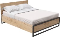 Двуспальная кровать Millwood Neo Loft КМ-4.6 Л (дуб золотой/металл черный) - 