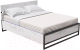 Двуспальная кровать Millwood Neo Loft КМ-4.6 Л (дуб белый/металл черный) - 