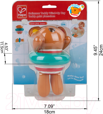 Игрушка для ванной Hape Пловец Тедди / E0204-HP