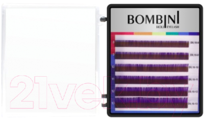 Ресницы для наращивания Bombini Holi D-0.07-mix (6 линий, фиолетовый)