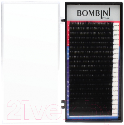 Ресницы для наращивания Bombini Микс C-0.07 8-14 (20 линий)