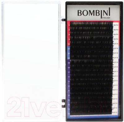 Ресницы для наращивания Bombini Микс D-0.07 9-12 (20 линий)