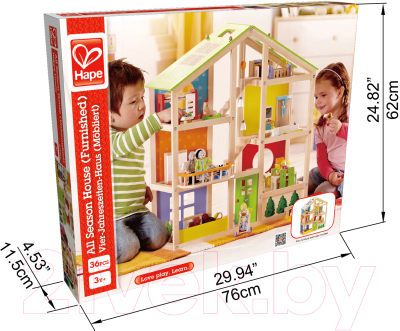 Кукольный домик Hape Для мини-кукол с мебелью / E3401-HP
