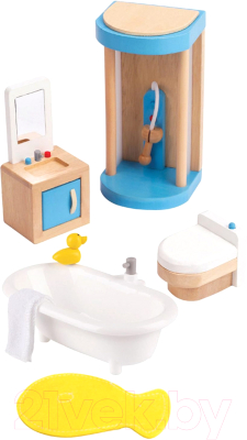 Комплект аксессуаров для кукольного домика Hape Ванная комната / E3451-HP