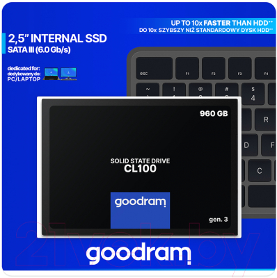 SSD диск Goodram CL100 Gen. 3 960GB (SSDPR-CL100-960-G3)