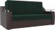 Диван Лига Диванов Сенатор 215 / 106433 (120, велюр зеленый/экокожа коричневый) - 
