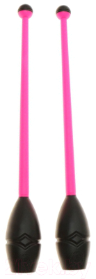Булавы для художественной гимнастики Indigo IN017 (розовый/черный)