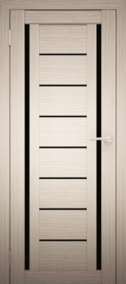Дверь межкомнатная Юни Амати 06 60x200 (дуб беленый/стекло черное)