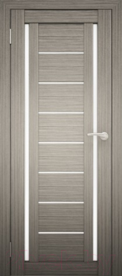 Дверь межкомнатная Юни Амати 06 60x200 (дуб дымчатый/стекло белое)