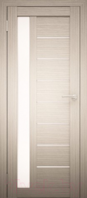 Дверь межкомнатная Юни Амати 04 80x200 (дуб беленый/стекло белое)