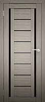Дверь межкомнатная Юни Амати 06 60x200 (дуб дымчатый/стекло черное) - 