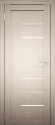 Дверь межкомнатная Юни Амати 07 70x200 (дуб беленый/стекло белое)