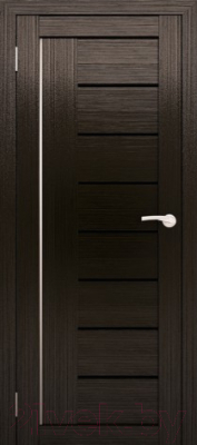 Дверь межкомнатная Юни Амати 07 80x200 (дуб венге/стекло черное)