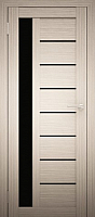 Дверь межкомнатная Юни Амати 04 80x200 (дуб беленый/стекло черное) - 