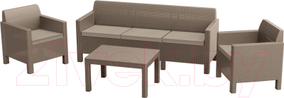 Комплект садовой мебели Keter Orlando 3 Sofa Set / 226525 (капучино)