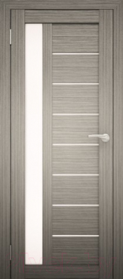 Дверь межкомнатная Юни Амати 04 60x200 (дуб дымчатый/стекло белое)