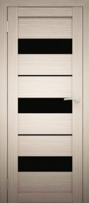 Дверь межкомнатная Юни Амати 12 60x200 (дуб беленый/стекло черное)