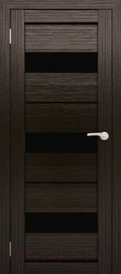 Дверь межкомнатная Юни Амати 12 60x200 (дуб венге/стекло черное)